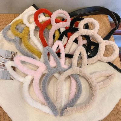 Plush Cute Rabbit Bear Headband Hairpin: 3D All-Match Outdoor/Washing Face Hair Accessory