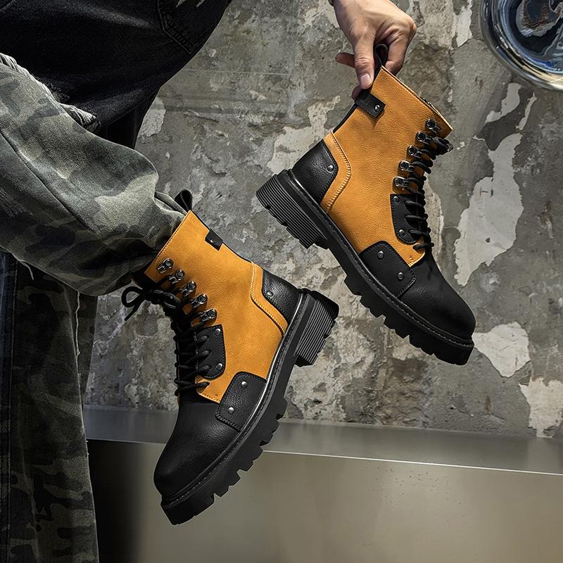 Fashion New autumn and winter boots Fashion Men's Luxury High Quality style Leisure Outdoor Thick soled Casual lace up hot selling shoes