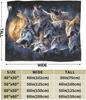 Howling Wolves Moon Night Sky Blanket Artistic Wildlife Print Soft Fleece Throw Home Decor Gift for Nature Lovers