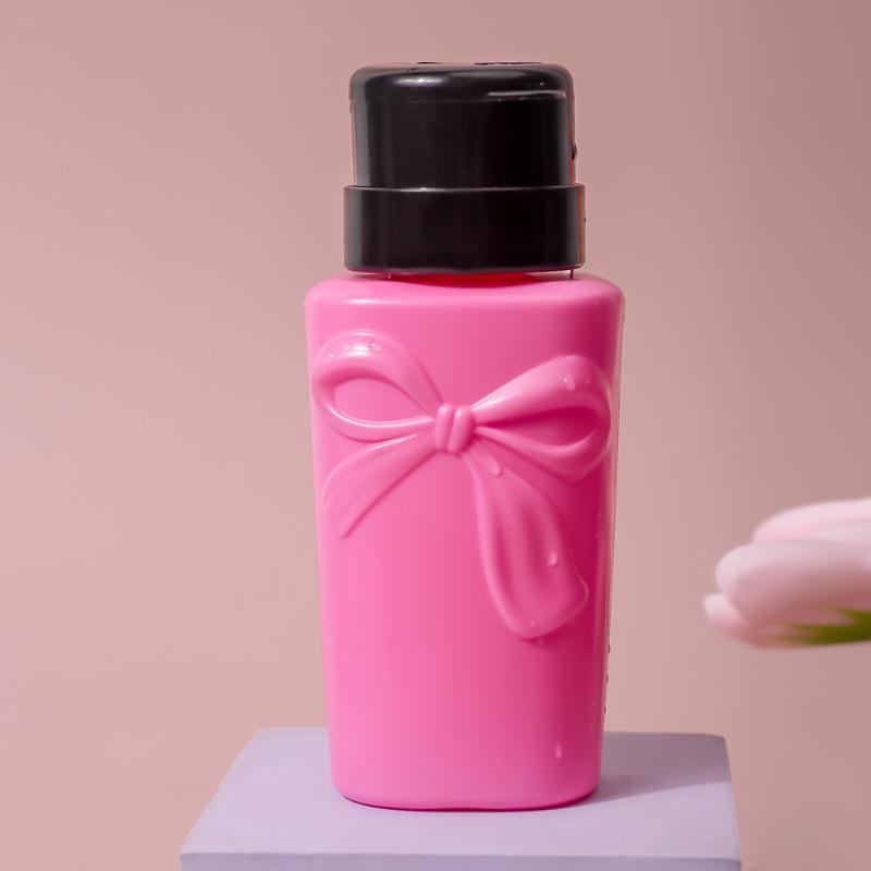 Push Down Plastic Bow Empty Pump Dispenser For Nail Polish Alcohol Makeup Remover Refillable Bottle Liquid Cleanser Storage