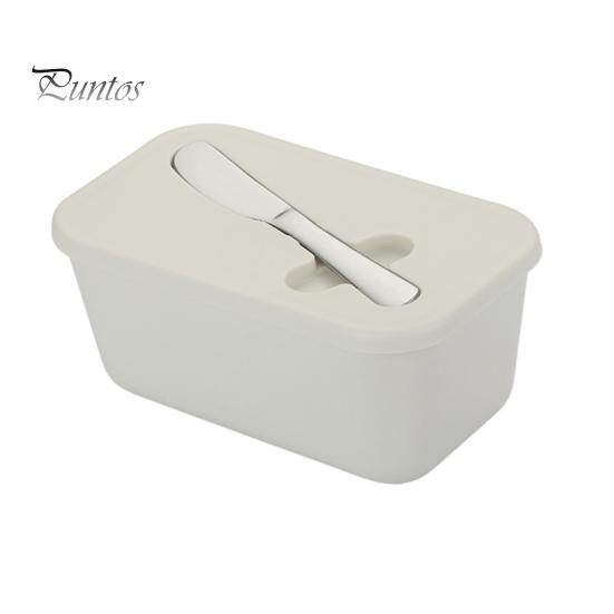 

Масленка с крышкой, пищевая пыленепроницаемая масленка для столешницы и холодильника, контейнер для масла с резаком, не содержит бисфенол-А, кухонный подарок белый