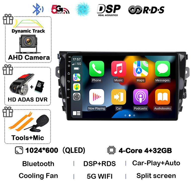 Android 14 Carplay Auto 4G WIFI For Zotye T600 2014-2019 Car Radio Multimedia Video Player Navigation Stereo GPS 360 Camera QLED