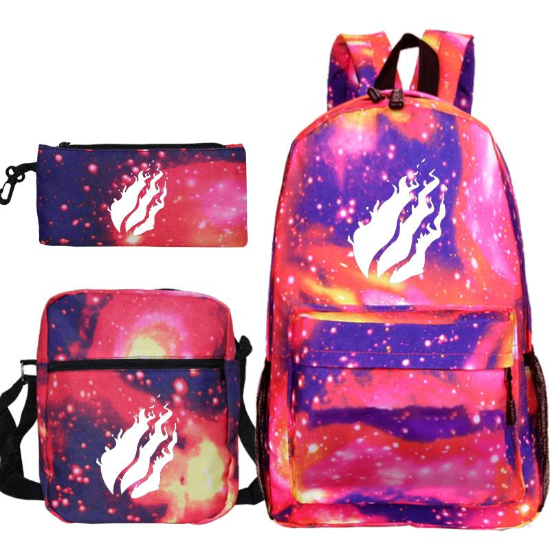 Backpack Casual Student Schoolbag Small Shoulder Bag Pencil Bag Three-piece Set