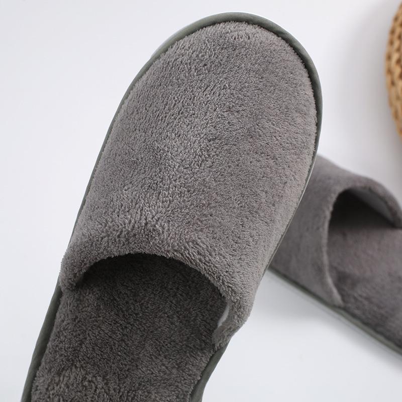 Disposable Slippers Hospitality Home Indoor Homestay Hotel Clubhouse Men's and Women's Coral Fleece Thickened Travel