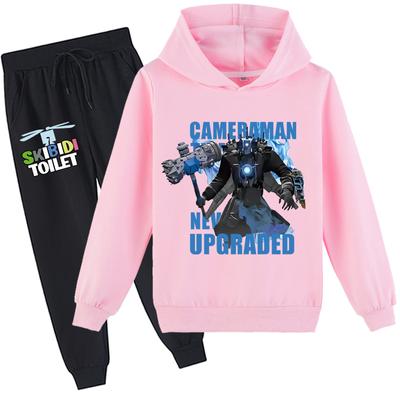 Conjunto de sudadera con capucha 3D para niños Skibidi WC Jersey Chándal Speakerman Niños Suéter+Pantalones