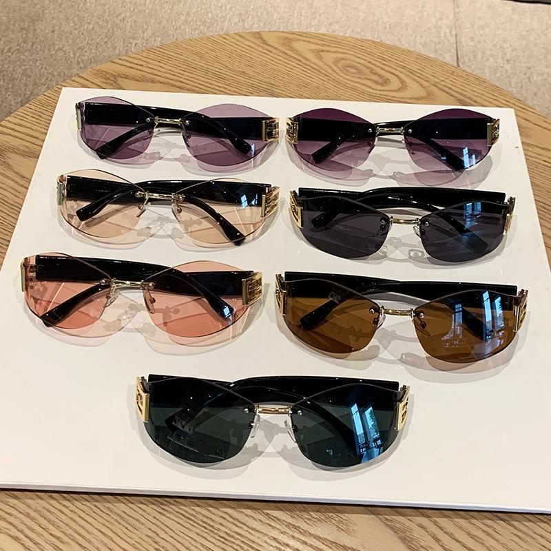 Frameless Sunglasses, European and American Style, High-end Women's Sunglasses with UV Protection