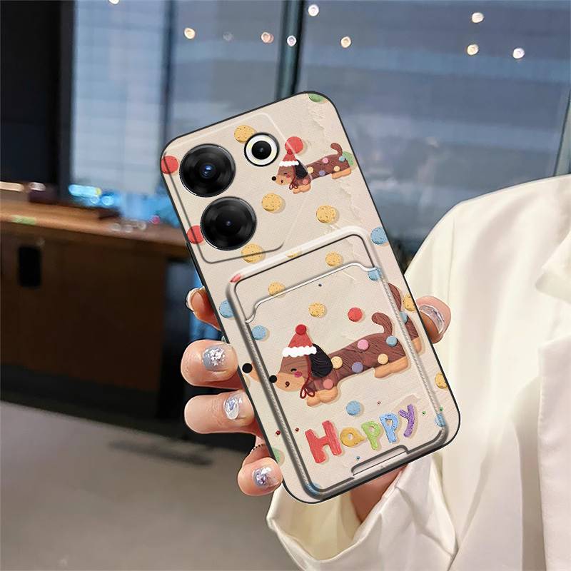 TPU Card Slot Phone Case For Tecno Camon20 Pro 5G/CK8n Fashion Design Cute Graffiti Cover Shockproof Silicone Cartoon