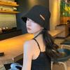 Summer Women Bucket Hat Solid Color Fisherman Cap for Female Panama Korean Foldable Wide Brim Cotton Sunscreen Hats