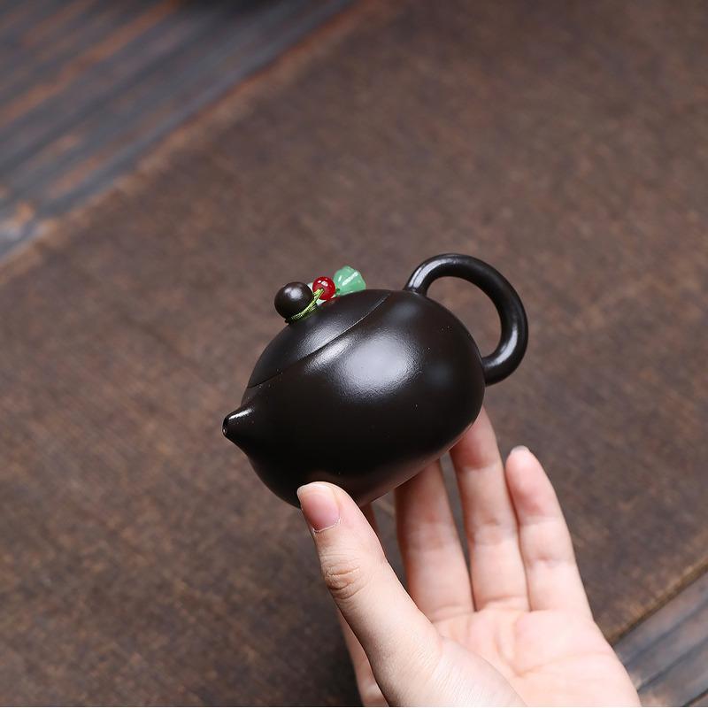 

100ml Retro Yixing Purple Clay Teapots Handmade Black Xishi Pot Raw Ore Dahongpao Mud Tea Maker Kettle Chinese Zisha Tea Set Cha
