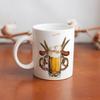 1pc 11oz Ceramic Mug with Double-Sided Print for Beer Enthusiasts, Daily Drinking Cup for Coffee or Tea, Ideal Gift for Parties