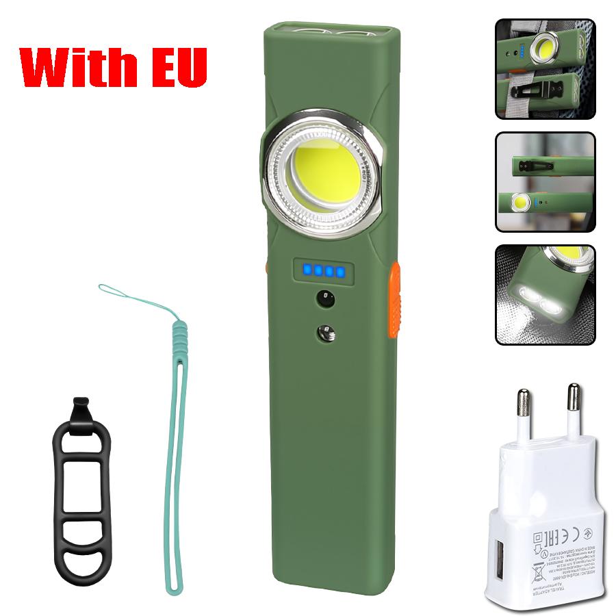 Portable EDC LED Flashlight with Pen Clip Rechargeable Magnetic Work Light Emergency Waterproof Light Outdoor Camping Hiking