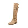 Coarse heel high heel pointed high tube boots children's new summer western cowboy Sichuan-Tibet pile knight boots