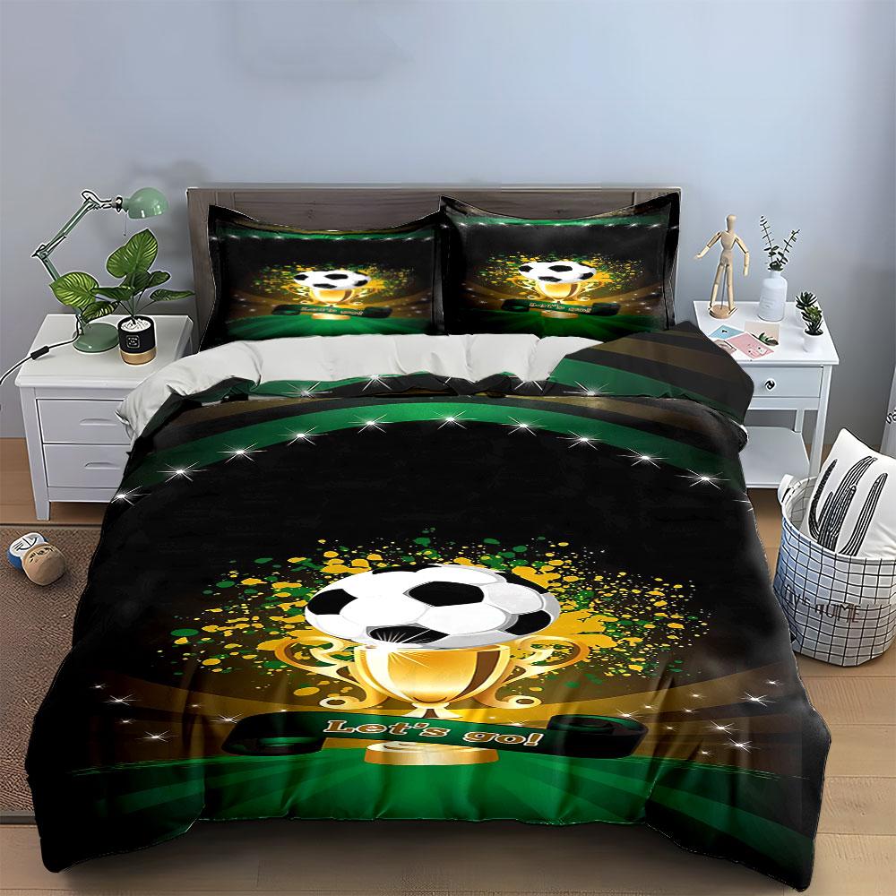 Soccer ball and trophy. Bedding sets Duvet cover sets Duvet covers Pillowcases(1 * Duvet Cover 2 * Pillowcases, without duvet insert)