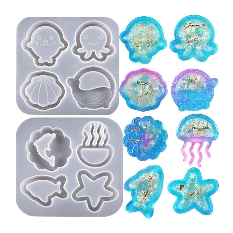 Marine Animals Silicone Mold Epoxy Resin Mold Quicksand Keychain Mold DIY Jewelry Pendant Tools Crafts Making Supplies