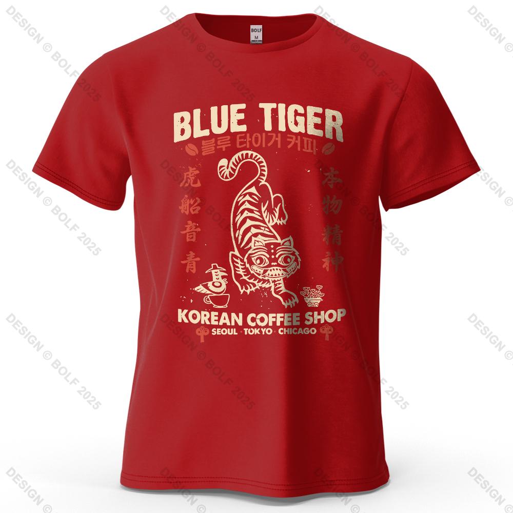 

BLUE TIGER Trendy Printed Men s T-Shirt 100% Cotton Oversized Cultural Graphic Tees for Women Tops Tees Casual Streetwear XXXL вина червоного кольору