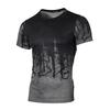 New Men's Fashion Sports Fitness Personality Print T-Shirt Men's Summer Thin Short Sleeve T-Shirt