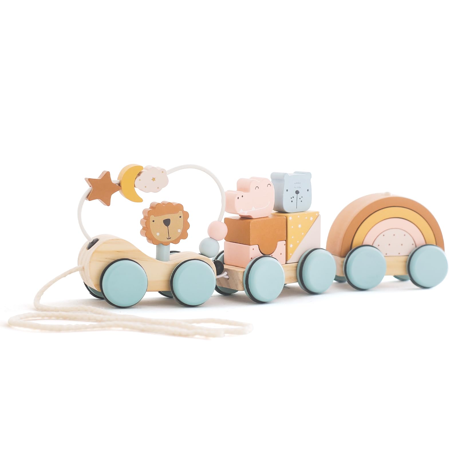 

Mamimami Home Building Blocks, Cars, Wooden Toys, Pull Toys, Animals, Stacking Toys, Baby Celebration, Boys and Girls, Birthday Gift (Animal)