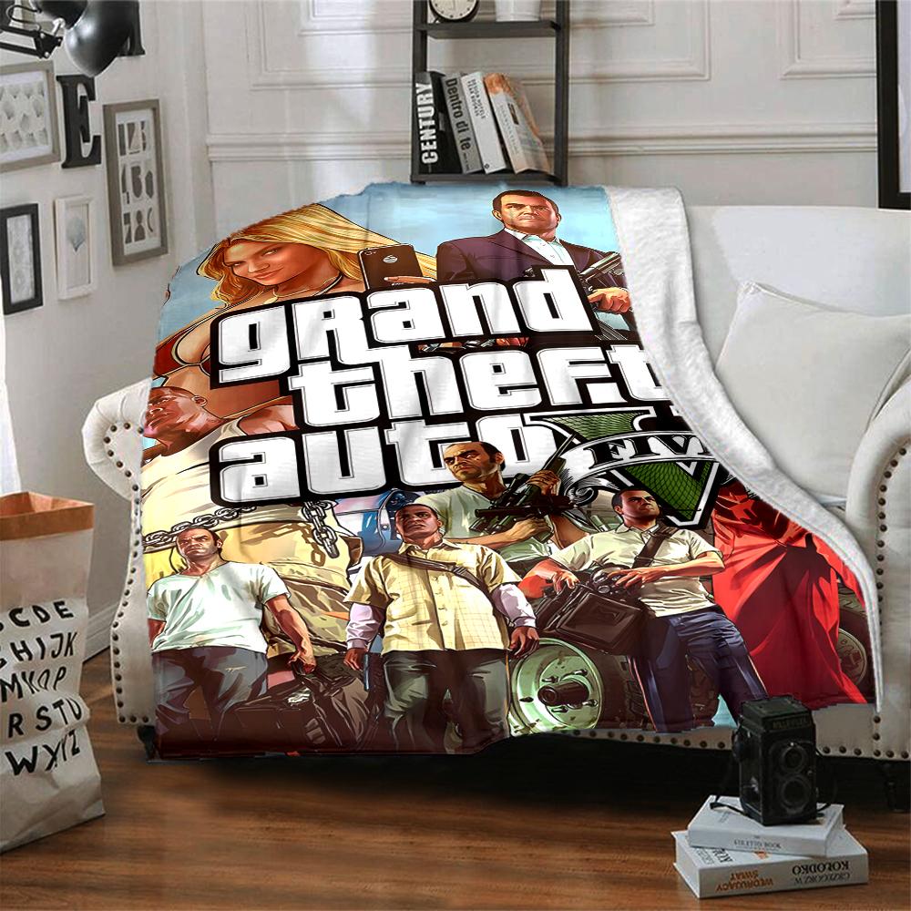 1pc GTA Blanket, Gift, for Men and Women, Soft Blanket, Good for Sofa Bed Couch Travel, Lightweight Flannel Blanket