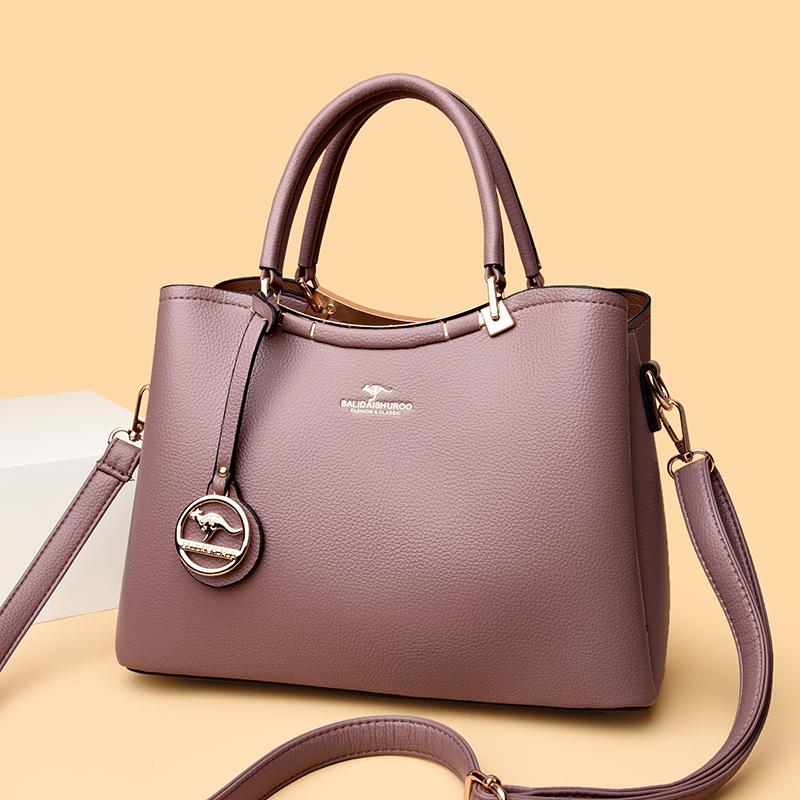Large Capacity Women's Handbag with Soft PU Leather Material Fashionable Shoulder Bag, Solid Color Crossbody Bag Suitable for Travel and Shopping
