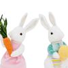 2 Pieces Easter Bunny Decoration Plush Toys Desktop Ornaments Decor Cute Decorative Figurines