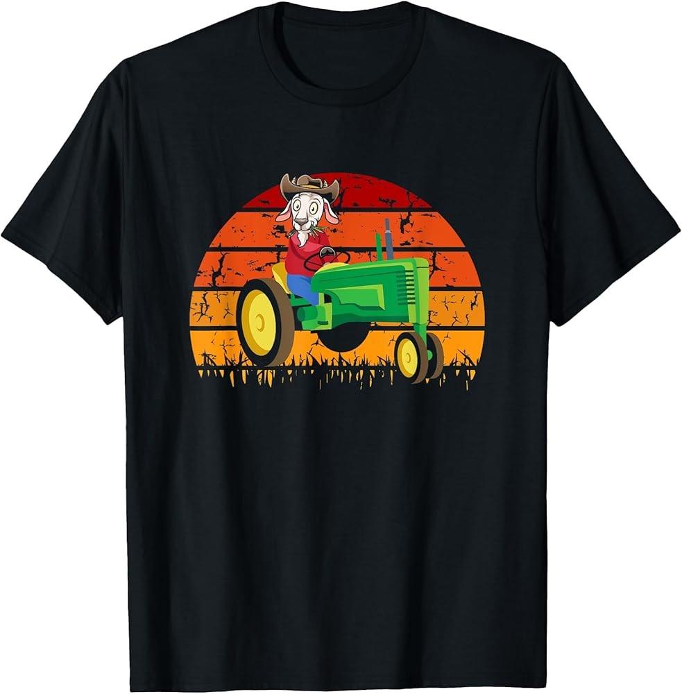 Funny Tractor Driver Farmer Goat Grass Chill Farming Live TShirt Unisex T-Shirt M