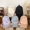 Large Capacity Student Bag Solid Color Women's Bow Backpack for Girls Computer Bag