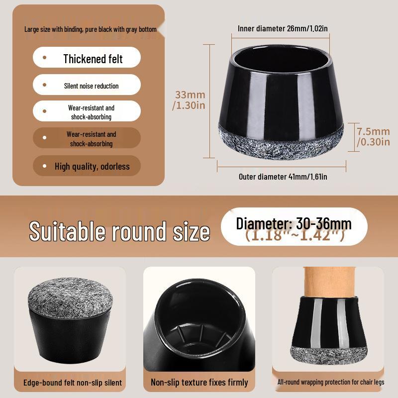 Reinforced Non-Slip Silent Chair and Table Leg Covers with Wear-Resistant Foot Pads