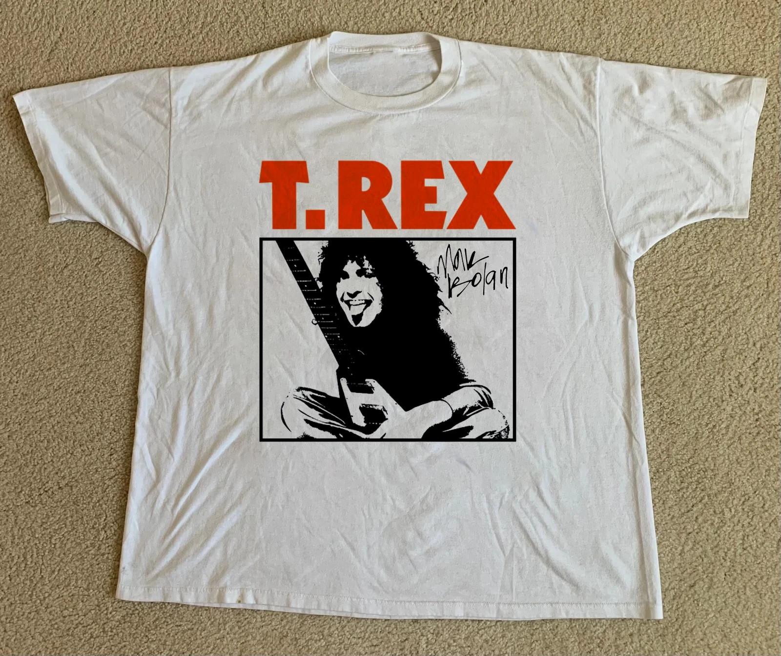 T Rex Marc Bolan Guitar Short SLeeve Cotton White All Size Shirt L