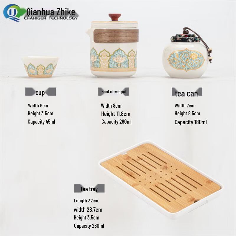 CHAHIGER TECHNOLOGY Portable Travel Ceramic Tea Set