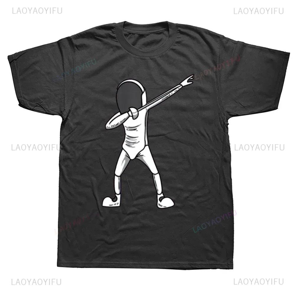 Funny Dabbing Fencing Sports T Shirts Harajuku Casual Fashion Streetwear Short Sleeve Man Clothing Summer Style Breathe Tees
