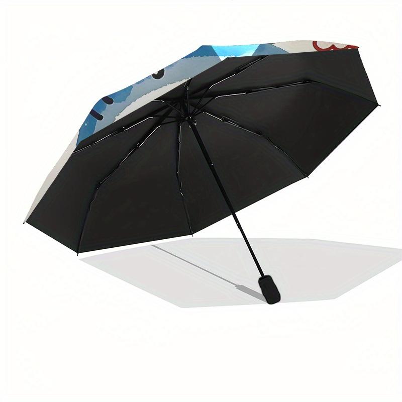Hello Kitty, Shark Costume Automatic Opening and Closing Parasol Compact Travel Umbrella with 8 Ribs for Women and Men Ideal Birthday/Christ