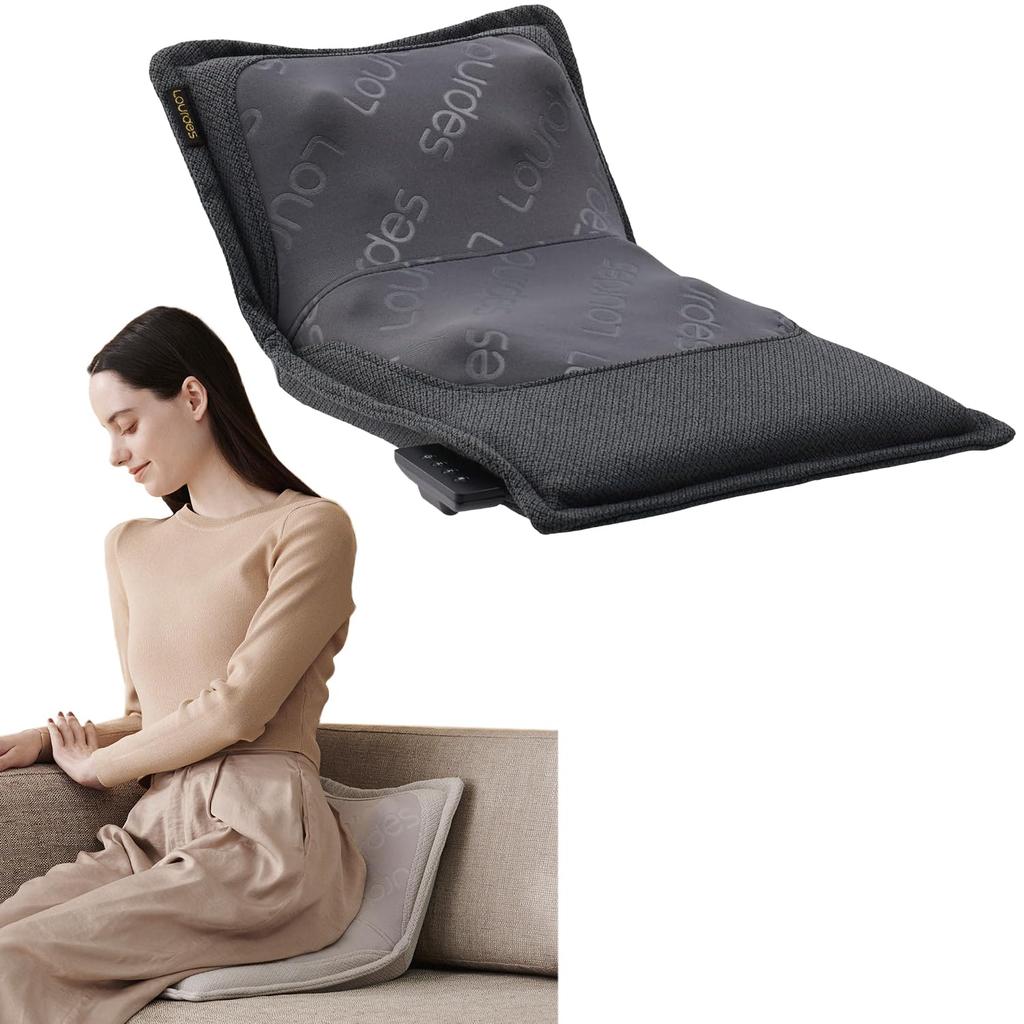 ATEX Lourdes Massage Seat, Premium Seat Massage Chair for Lower Back, Buttocks, and the Whole Body, Dark Gray, AX-HPL368dg