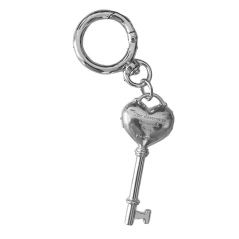 

Korean Inspires Keychain Fashionable Couple Keyring Heart Lock Pendant Keyrings Perfect Handmade Gift For Love Ones серебряный