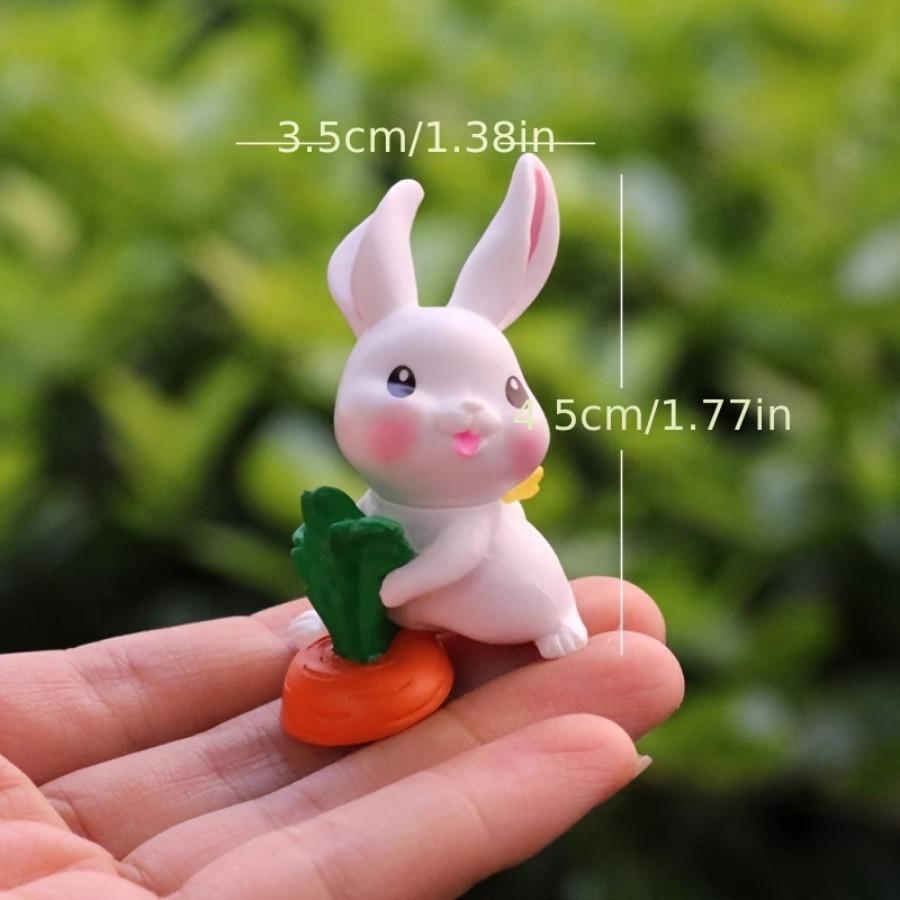 6pcs Set Cute Rabbit Mini Rabbit Decorations Fairy Garden Supplies Home Decorations Animal Garden Decorations