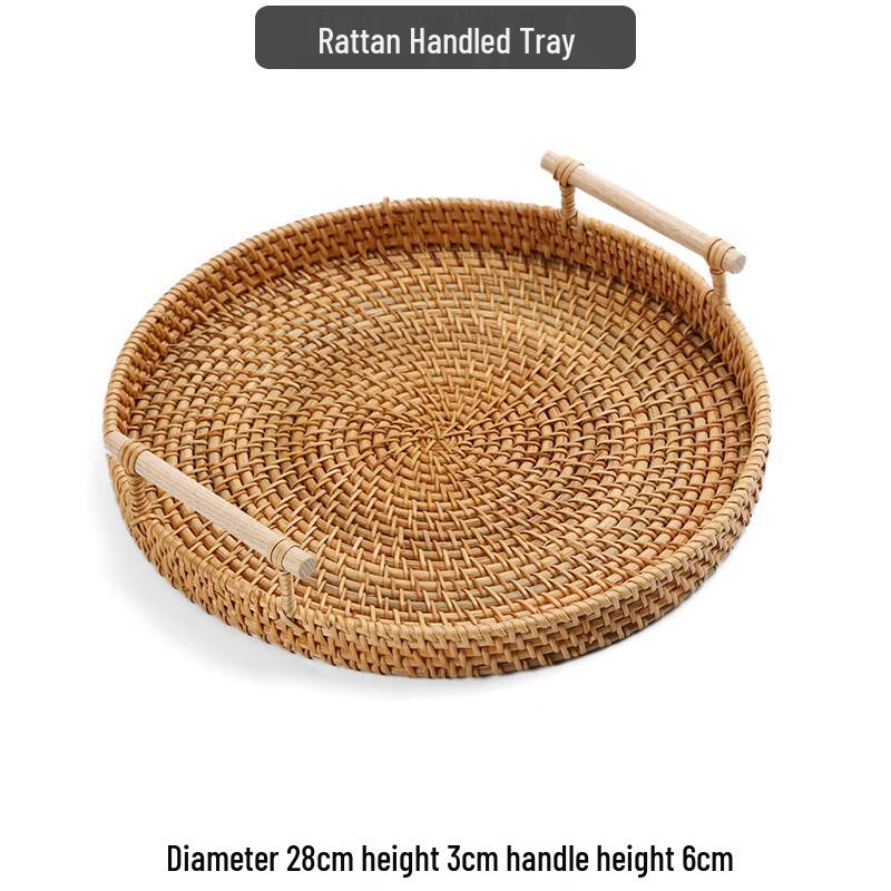 

Decorative Rattan Hand-held Serving Tray