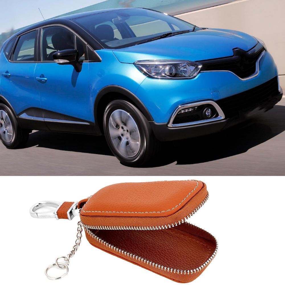 Universal PU Leather Car Remote Key Fob Bag Smart Key Holder Case (Brown)