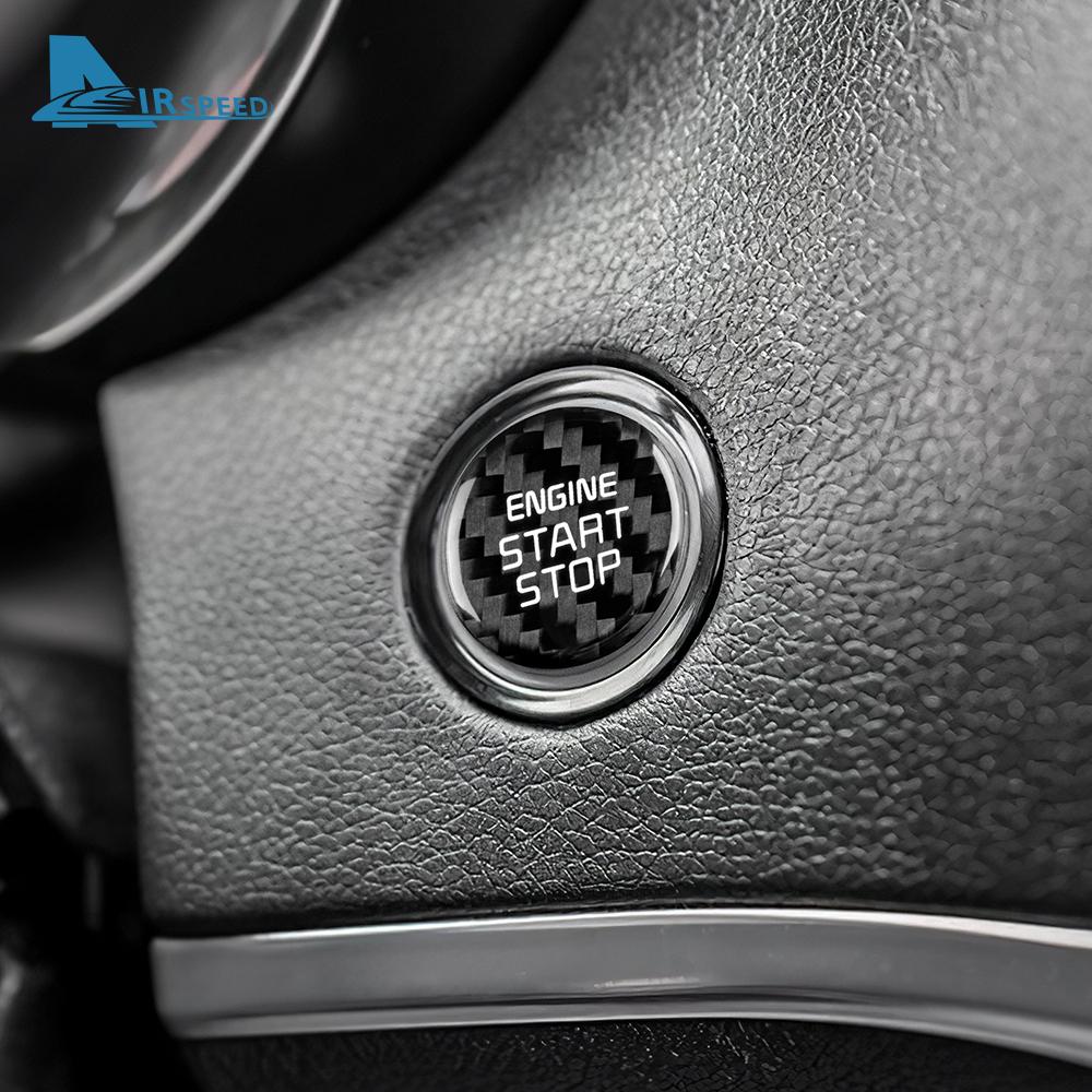 Real Hard Carbon Fiber Sticker For Kia Stinger 2019 2020 2025 2025 2025 Car Start Engine Stop Button Cover Interior Trim