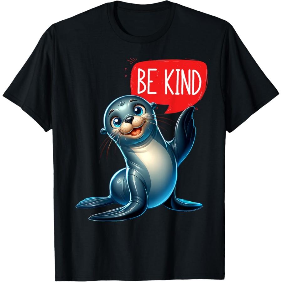Милый Морской Лев Будь Добрым День Единства Ребенок Учитель Доброта Футболка S
