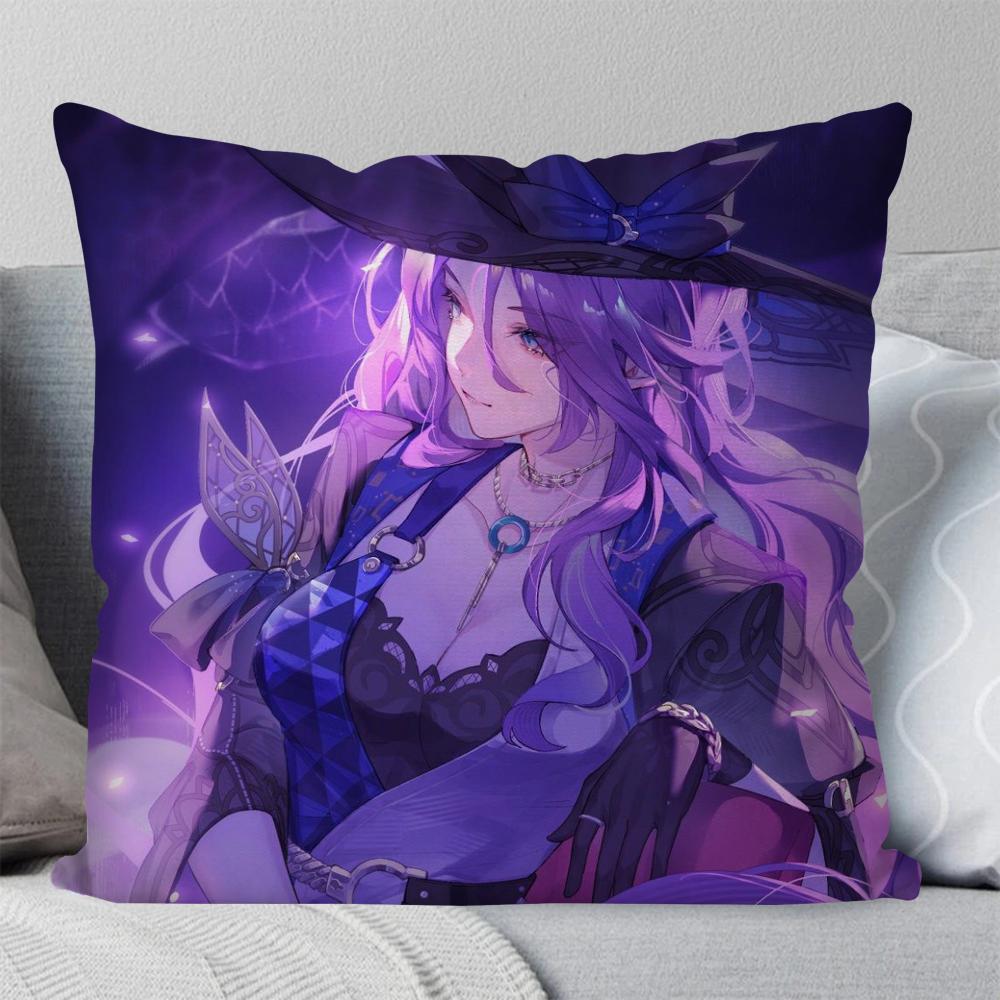 Jade Honkai Star Rail Anime Pillow Case Square Pillow Bedroom Sofa Leisure Comfort Cushion Car Living Room Home Decoration 40X40