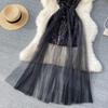 Sexy Sequin Patchwork Mesh Halter Dress Chic Elegant Evening Party Luxury Robe Women High Waist Slim Ceremonial  Dress