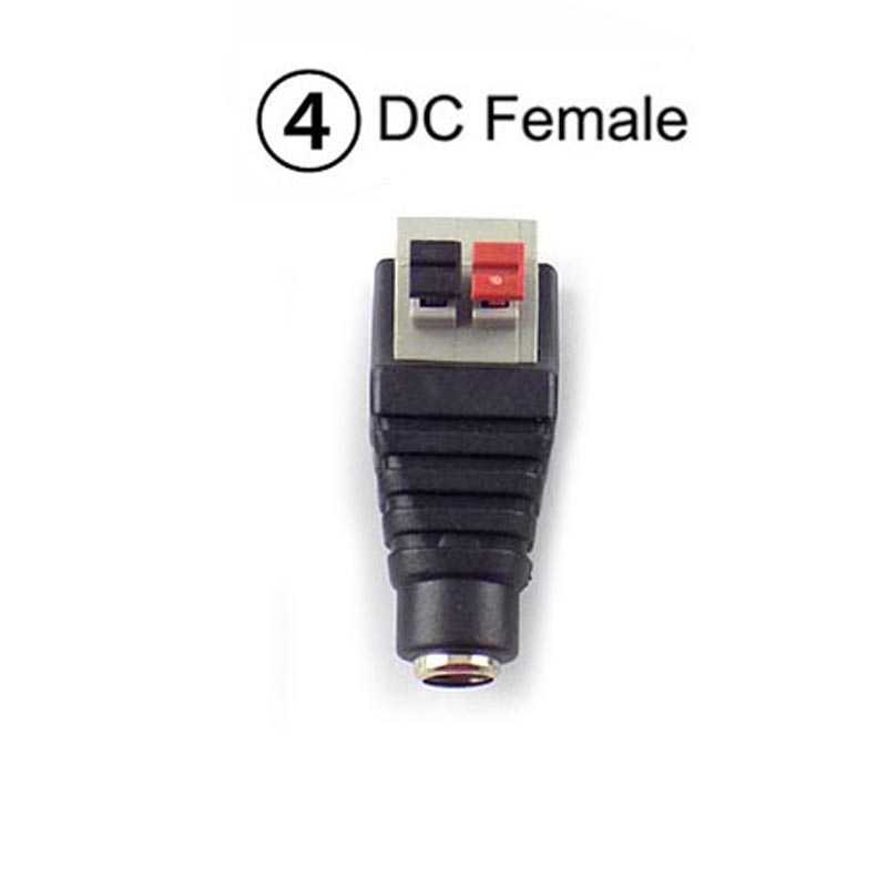 Male Female DC Connector 2.1mm X 5.5mm Power Plug Adapter for CCTV Cameras LED Strip Light