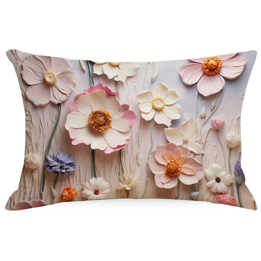 New Retro Floral Pillowcase Creative Oil Painting Engraving Style Print Home Sofa Cushion Pillowcase