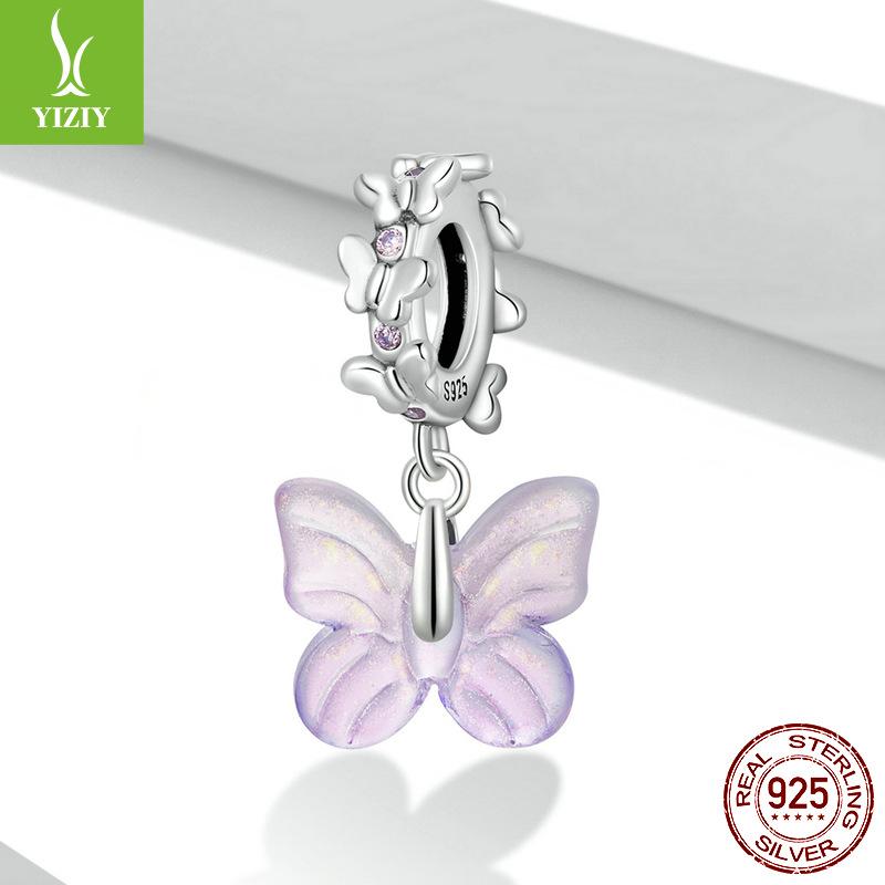 Glazed Butterfly Diy Bracelet Beaded, Dream Girl Sterling Silver Pendant Accessories Scc2087