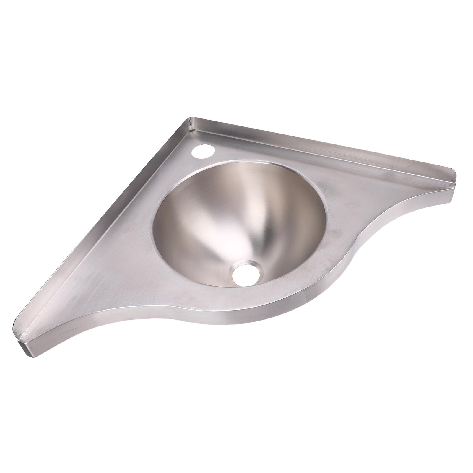 Camper Hoekspoelbak 15,9 X 15,9 X 5,1 inch 304 Roestvrij Staal 40 mm Afvoer Ruimtebesparend voor Camper Boot Jacht Badkamer
