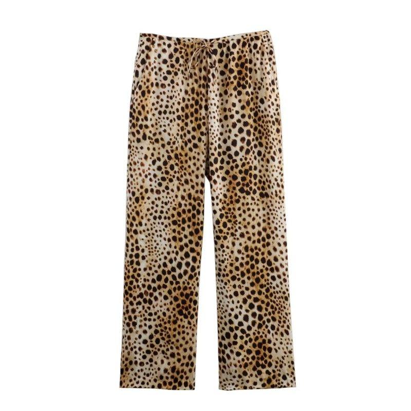 Fashion Style 2024 Autumn New Women's Leopard Print Print Sling Tops High Waist Pants 8081013