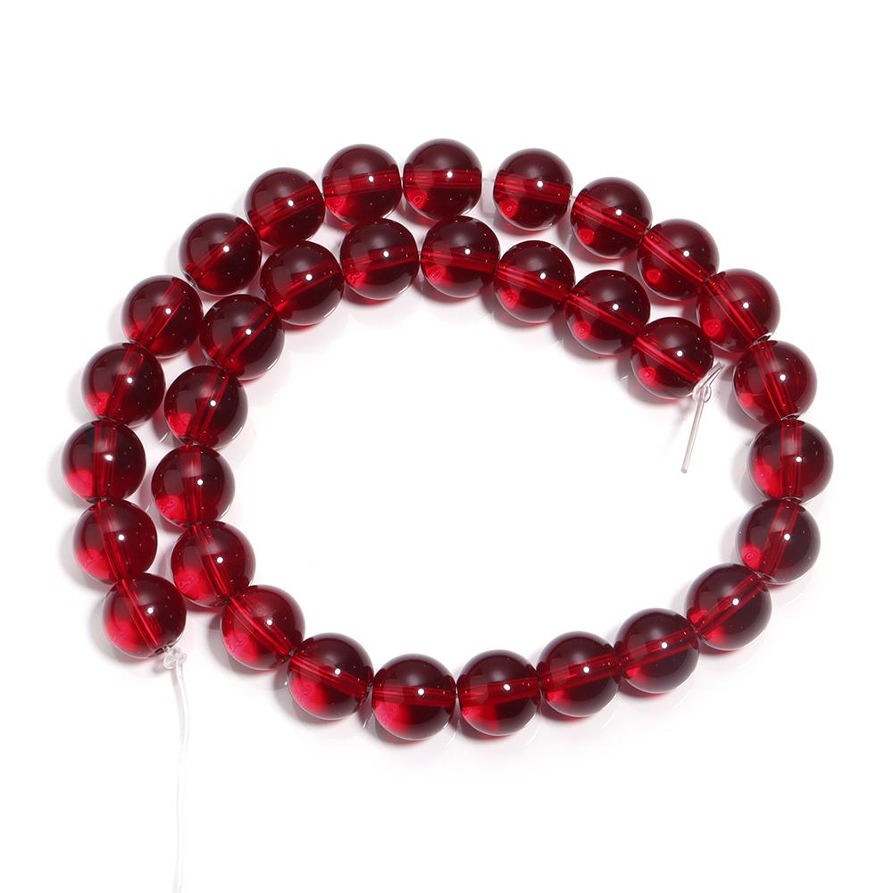 1 String Red Glass Beads 4/6/8/10/12mm Loose Spaced Round Beads For Jewelry Making Findings DIY Exquisite Bracelet Necklace Gift