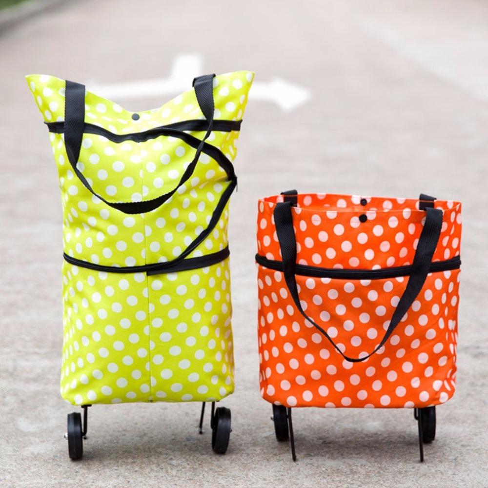 ZSLLO Trolley Portable Pulley Case Cart Bags Flowers in Oxford Cloth Folding Dual-Purpose Tug Bag with Wheel Rolling Shopping Bag Color : D ZSLLO Trolley Portable Pulley Case Cart Bags Flowers in Oxford Cloth Folding Dual-Purpose Tug Bag with Wheel Rolling Shopping Bag Color : D