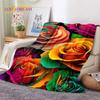 3D Rose Flowers Nordic Romantic Soft Blankets,Keep Warm Throw Blanket Comfortable Blanket for Picnic Beds Sofa Home Bedroom Gift