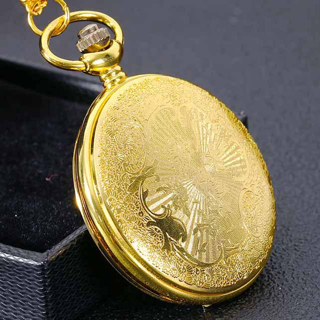 Gold-tone Vintage Pocket Watch & Necklace with "TO MY SON" Engraving - Ideal Father's Day Gift