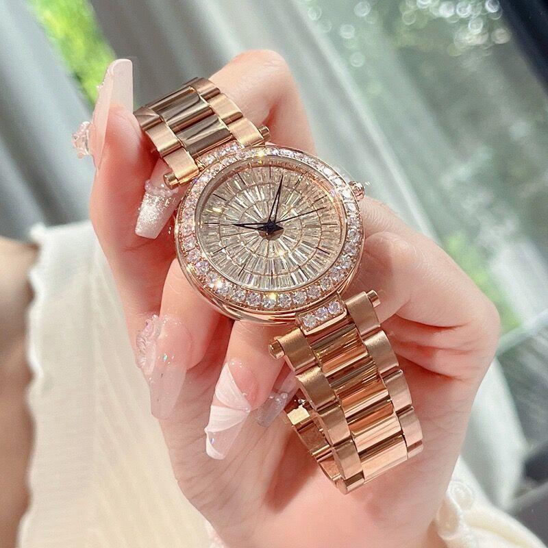 9650B Watch Large Dial Ladies Steel Belt Women'S Watch Full Diamond